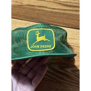 VTG John Deere Tractor Trucker Snapback Hat Baseball Cap Patch Logo Full Mesh